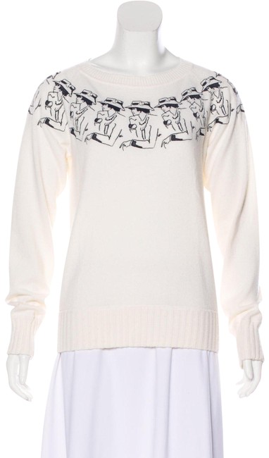 Chanel Coco Profile Cashmere Ivory Sweater 
