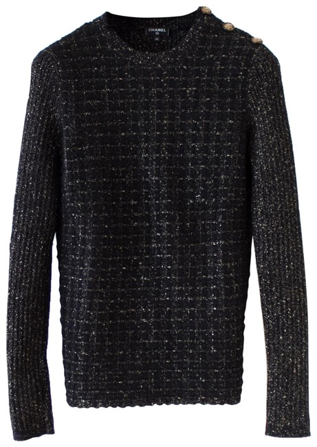 Chanel Cosmopolite Ritz 17a Gold Lion Black Sweater 