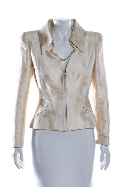 Chanel Cream Long Sleeve 40 JacketS 