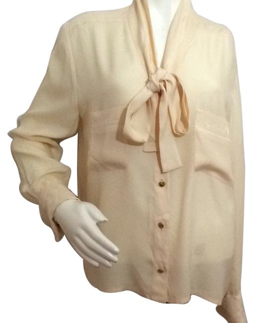 Chanel Cream Spring Summer 1984 Blouse  
