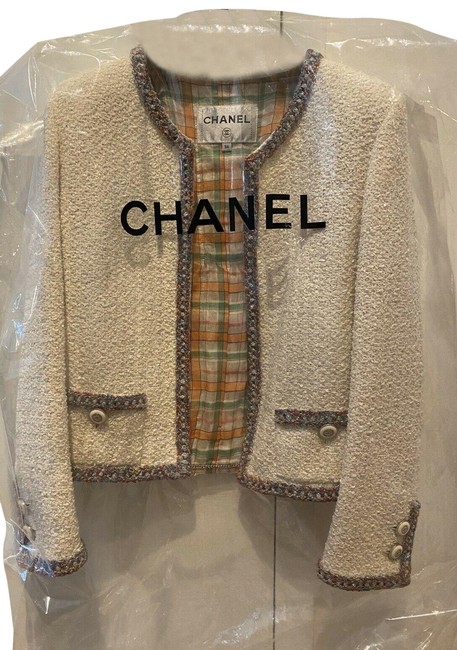 Chanel Cream Silver Blue P62697v45768 Blazer