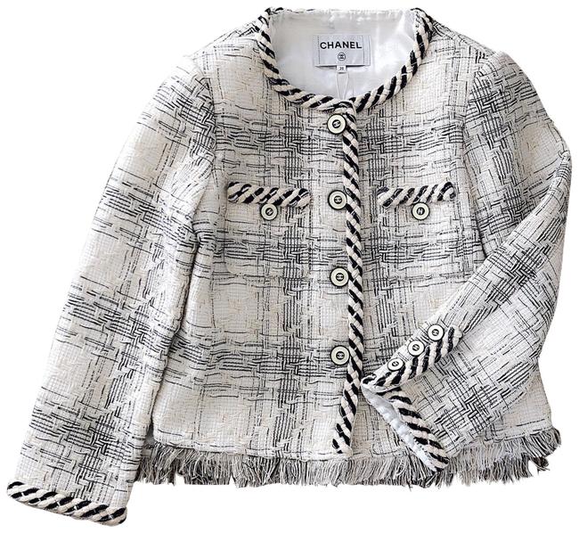 Chanel Creme 2018 Fantasy Tweed Jacket  S 