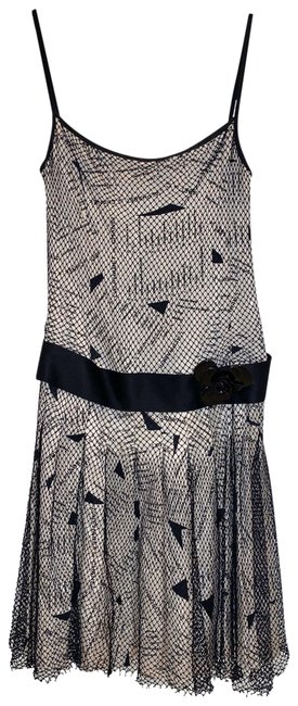 Chanel Creme &amp Black L L' Alphabet Short Cocktail Dress  