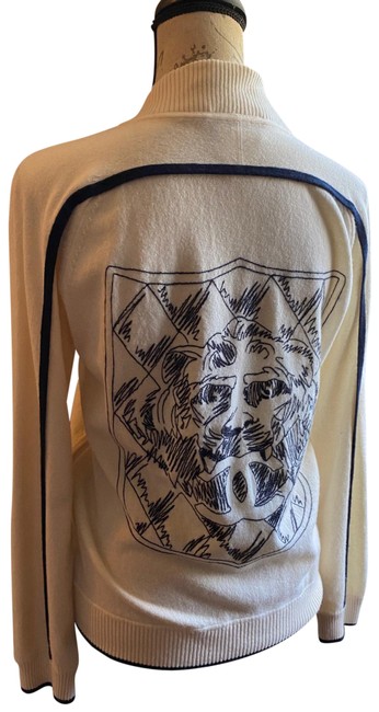 Chanel Crest Logo Zip Up Sweater 