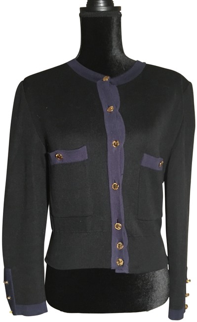 Chanel Cropped Black Sweater 