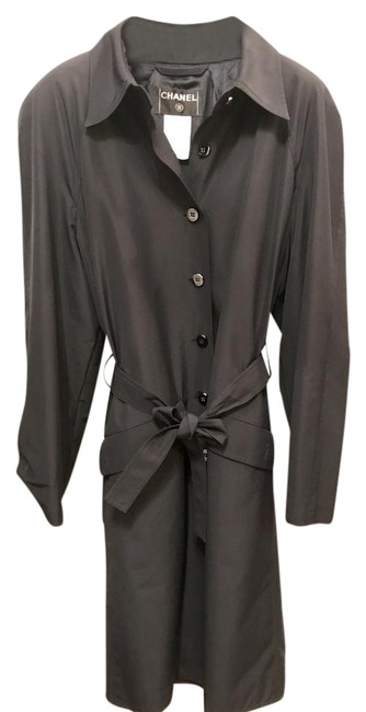 Chanel Dark Navy Blue Raincoat Coat