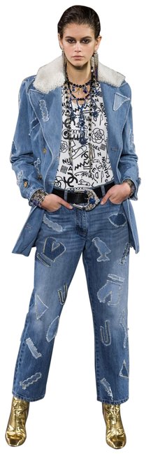Chanel Denim Medium Wash Straight Leg JeansS 27 