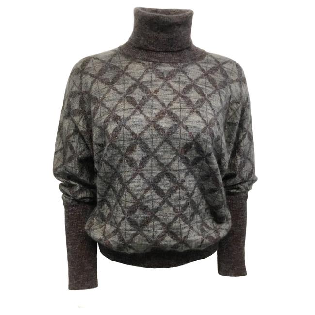 Chanel Dolman Turtleneck Purple Grey Sweater 