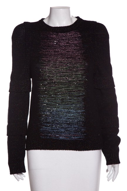 Chanel Embellished Knit Black Sweater 