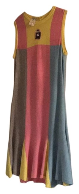 Chanel It Is Combination Of Pink Yellow Blue and Grey Mid length Formal Dress  
