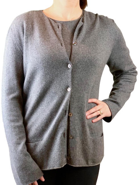 Chanel Gray Cashmere and Silk Long sleeve Sweater 