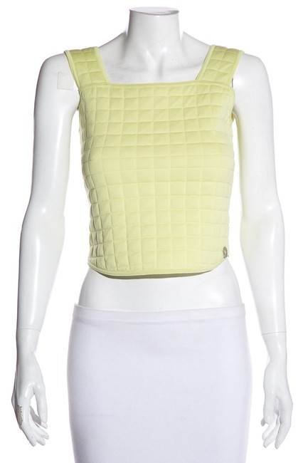 Chanel Green Sleeveless Quilted BlouseS 