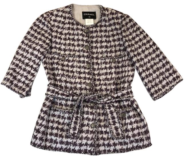 Chanel Grey and Purple Belted Jacket  S 