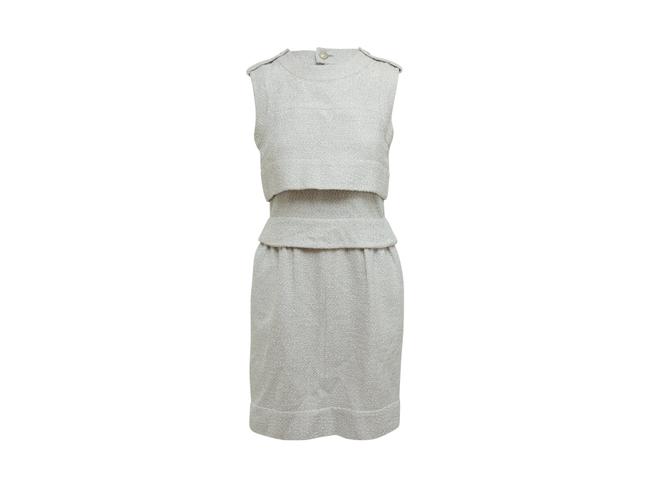 Chanel Grey Sleeveless Tweed Short Casual Dress  S 