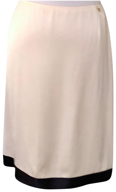 Chanel Ivory 03a Satin Pencil Skirt  29 30 
