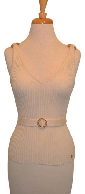 Chanel Ivory Cruise 2001 Tank Top Cami 