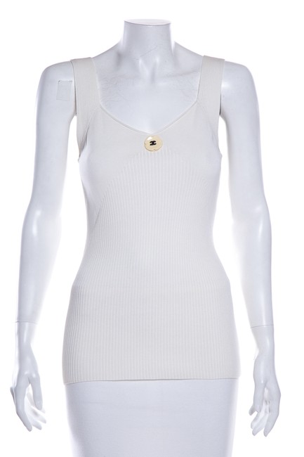 Chanel Ivory Knot Tank Top Cami  S 