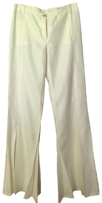 Chanel Ivory W W Pleated Legs Pants  29 30 