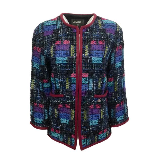 Chanel Jewel Tone Tweed Jacket Blazer 0 M 