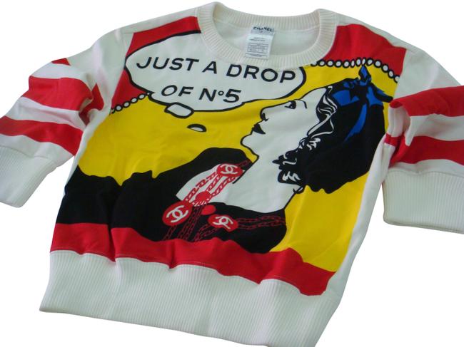 Chanel Just A Drop Of Super Rare White Red Black Sweater 