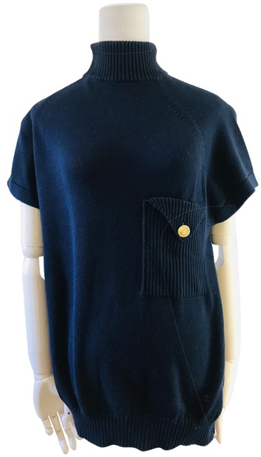 Chanel Knit Cotton Navy Sweater 