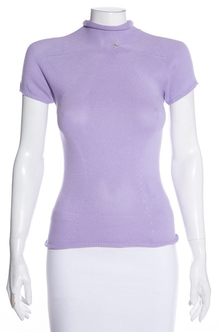 Chanel Lavender Short sleeve Knit Blouse