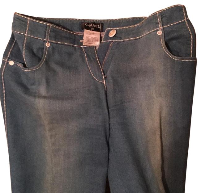 Chanel Light Blue Wash Jeans Pants Boot Cut Jeans  S 28 