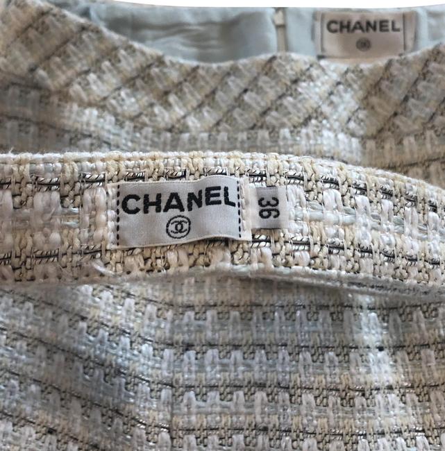 Chanel Light Blue White Black Tweed SkirtS 27 
