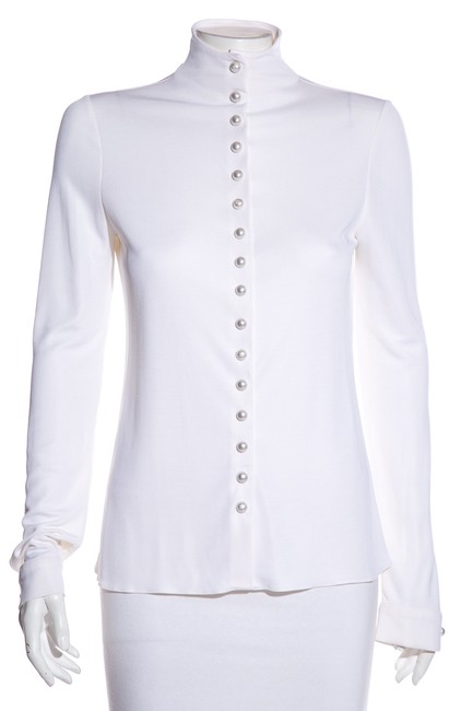 Chanel Long Sleeve White Sweater 