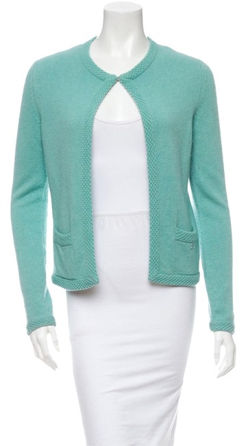 Chanel Mint Green Cashmere Sweater Cardigan