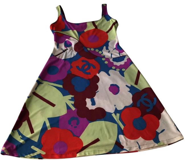 Chanel Multicolor 10344 Mid length Short Casual Dress  S 