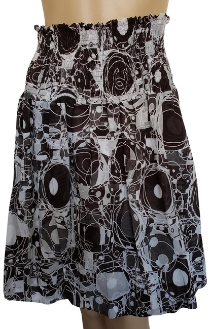 Chanel Multicolor Brown White Grey Cc Logo Woven Skirt  S 28 