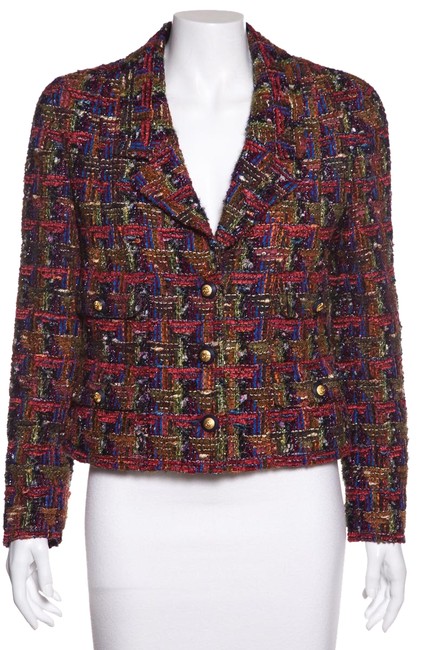 Chanel Multicolor Metallic Tweed Jacket  