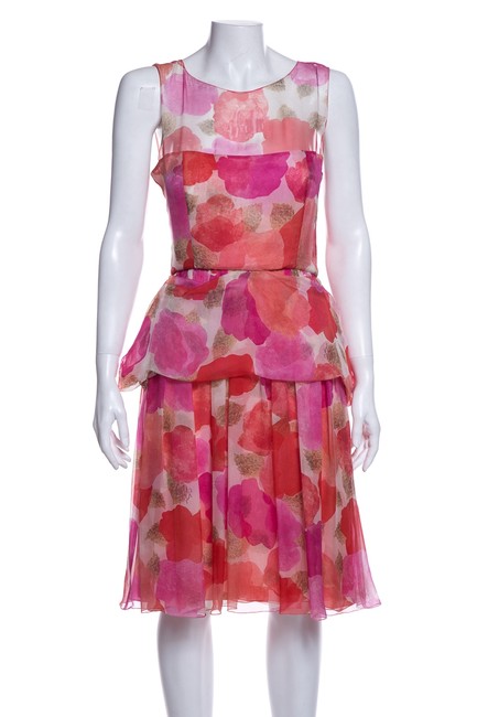 Chanel Multicolor Silk Short Cocktail DressS 