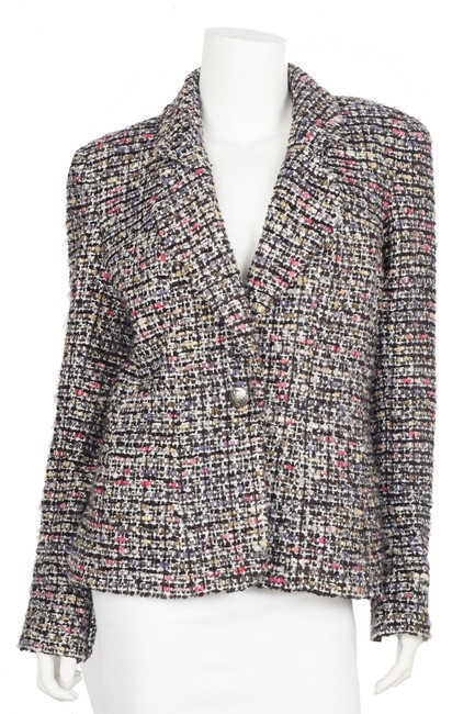 Chanel Multicolor Tweed Jacket 42 Blazer