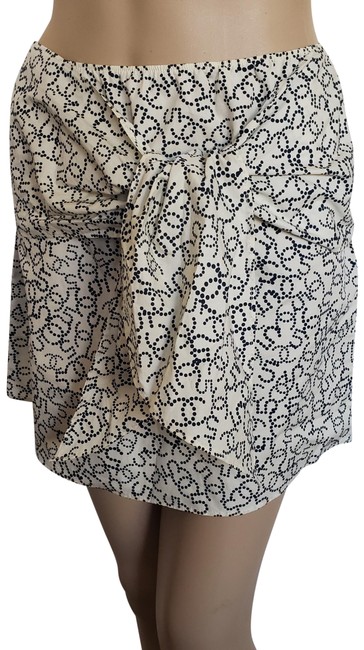 Chanel Multicolor White Navy Interlocking Cc Skirt  29 30 
