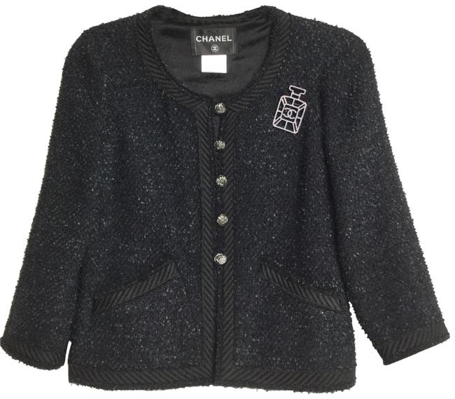 Chanel Navy and Black Tweed Jacket