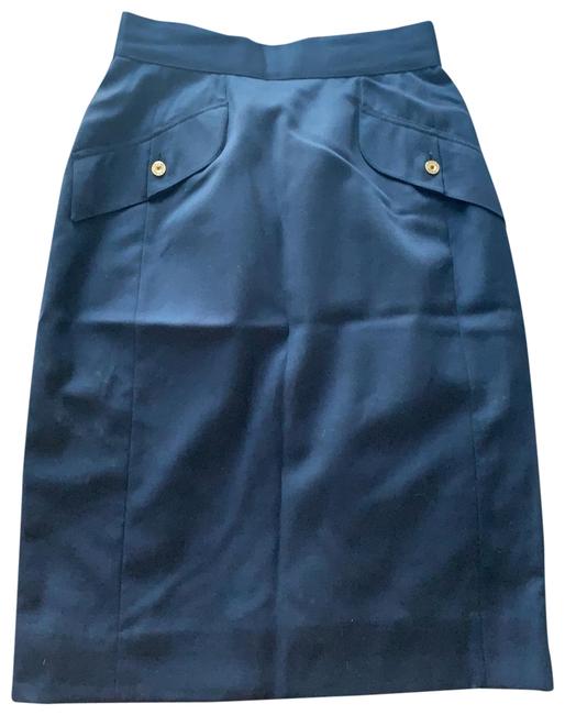 Chanel Navy Blue Chic Vintage Skirt 25 
