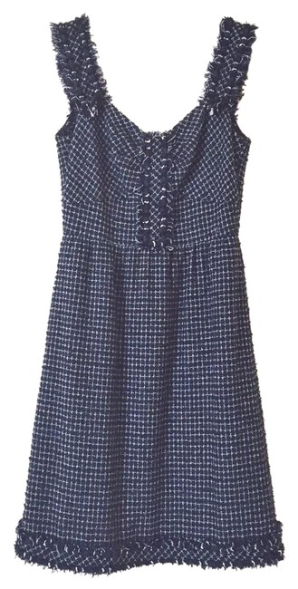 Chanel Navy Boy Tweed Classic Blazer Bag Short Cocktail DressS 