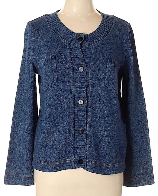 Chanel Navy Cc Buttoned Cardigan Blue Sweater 