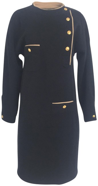 Chanel Navy Shift Mid length Formal DressS 