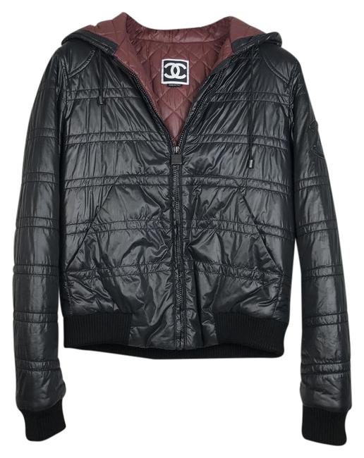 Chanel Navy Sport Hooded Puffer Jacket  S 