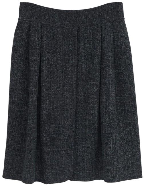 Chanel Navy Tweed Pleated SkirtS 27 