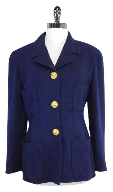 Chanel Navy Wool Jacket 0 M 