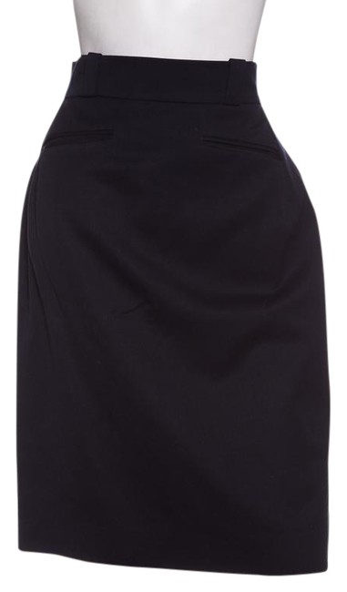 Chanel Navy Woven Pencil SkirtS 27 