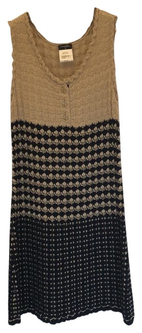 Chanel Navy Beige P43329k04401 Mp485 Short Casual Dress  