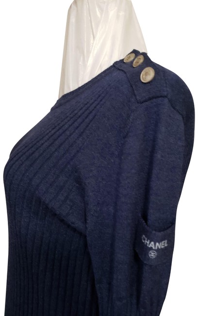 Chanel No Navy Blue Long Sleeve Sweater 