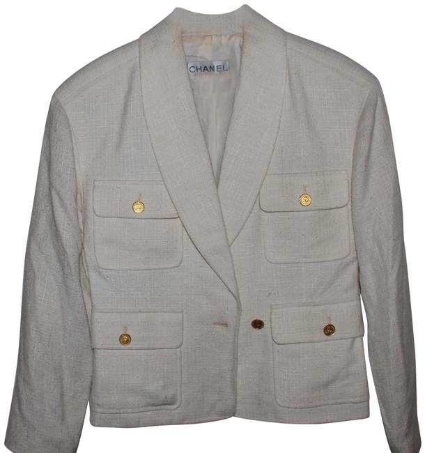 Chanel Off White Boutique Cardigan  S 