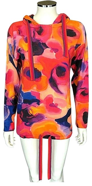 Chanel Orange Multi Cashmere Sweater Blouse Sweatshirt Hoodie