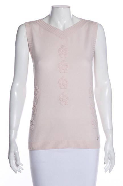 Chanel Pale Pink Cashmere Tank Top CamiS 